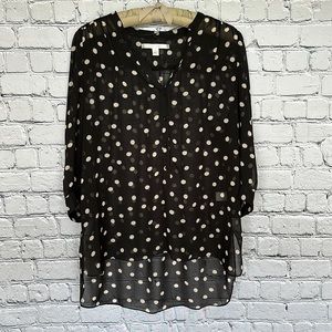 Lauren Conrad Women’s XL High Low Polka Dot Sheer Tunic Top